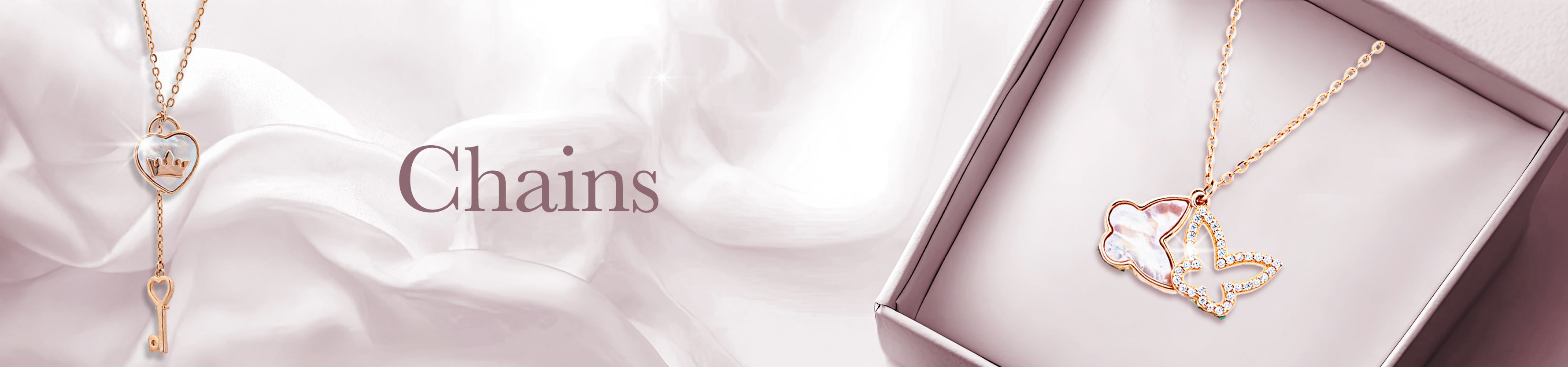 Rose silver chain Banner Desktop