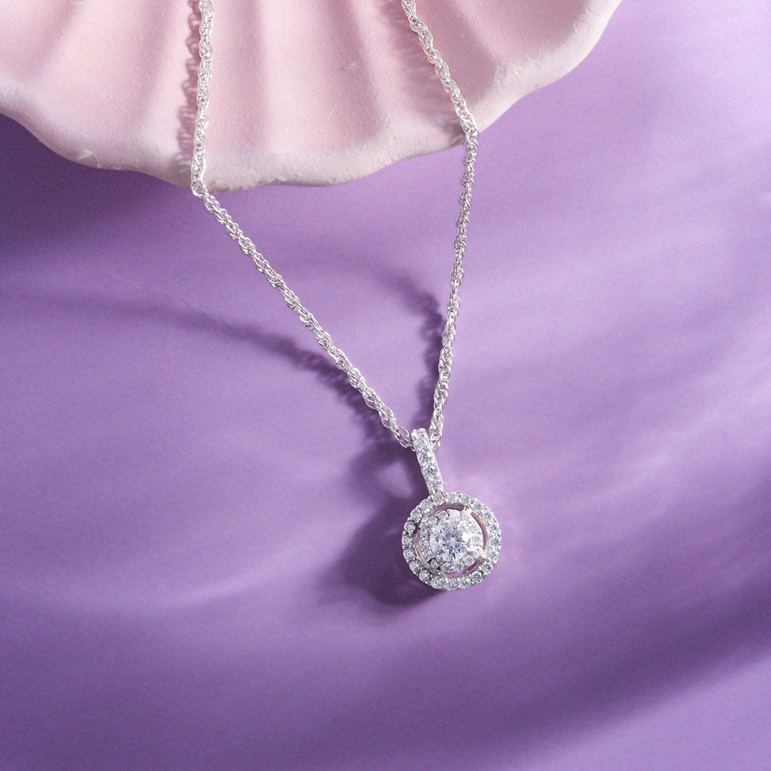 Round Halo CZ Chain Ishna