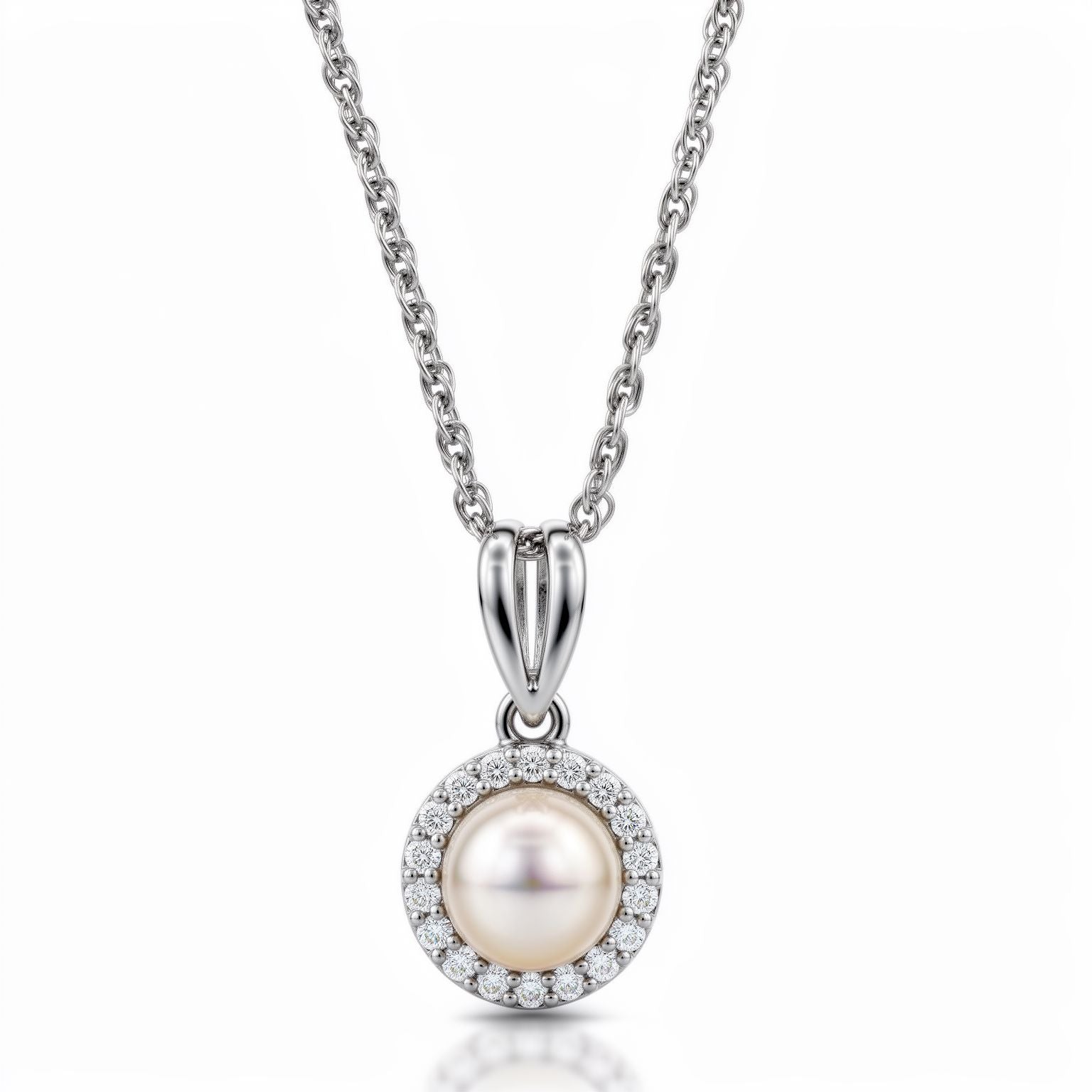 Round Pearl Halo Chain