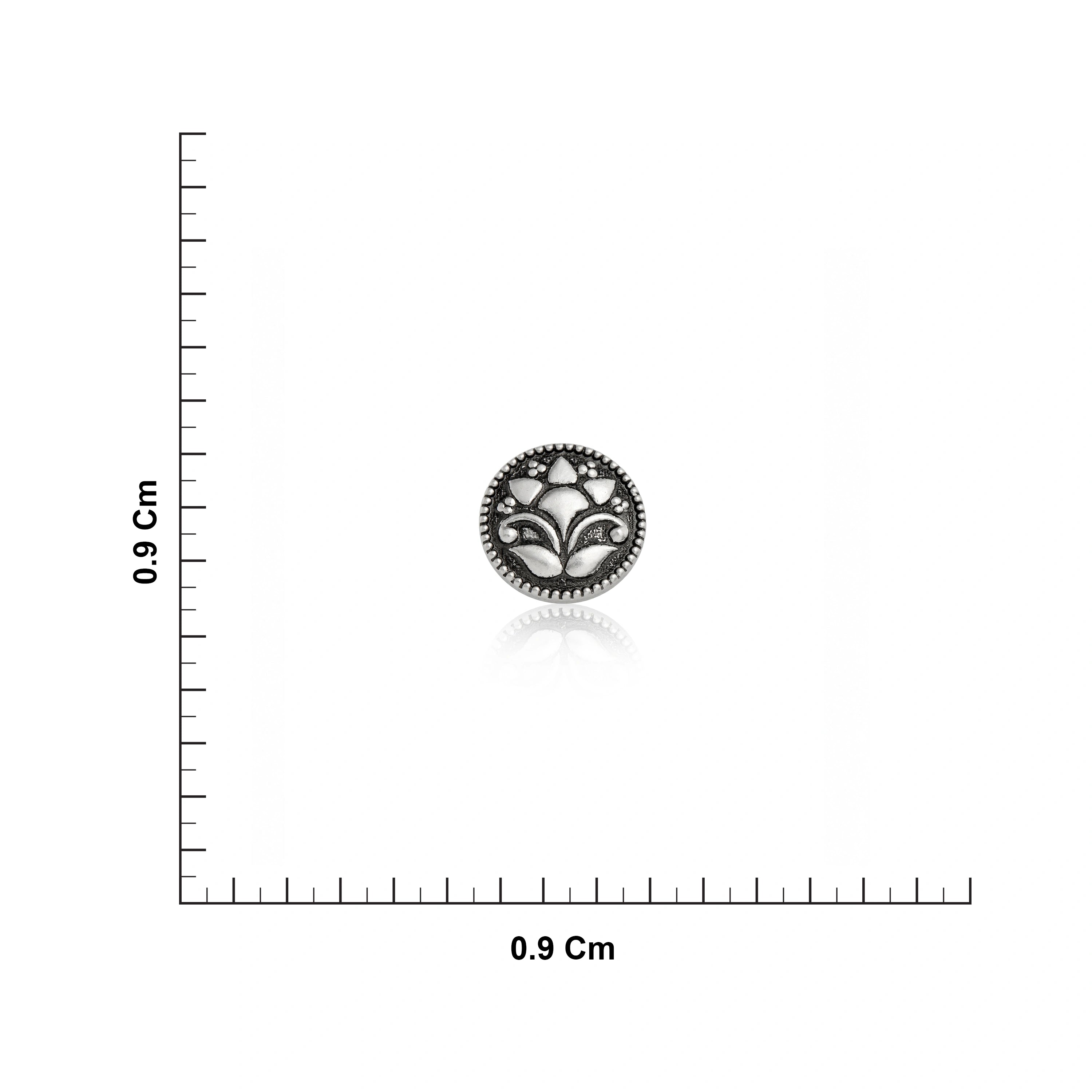 Round Side Stud Earrings in Silver Ishna