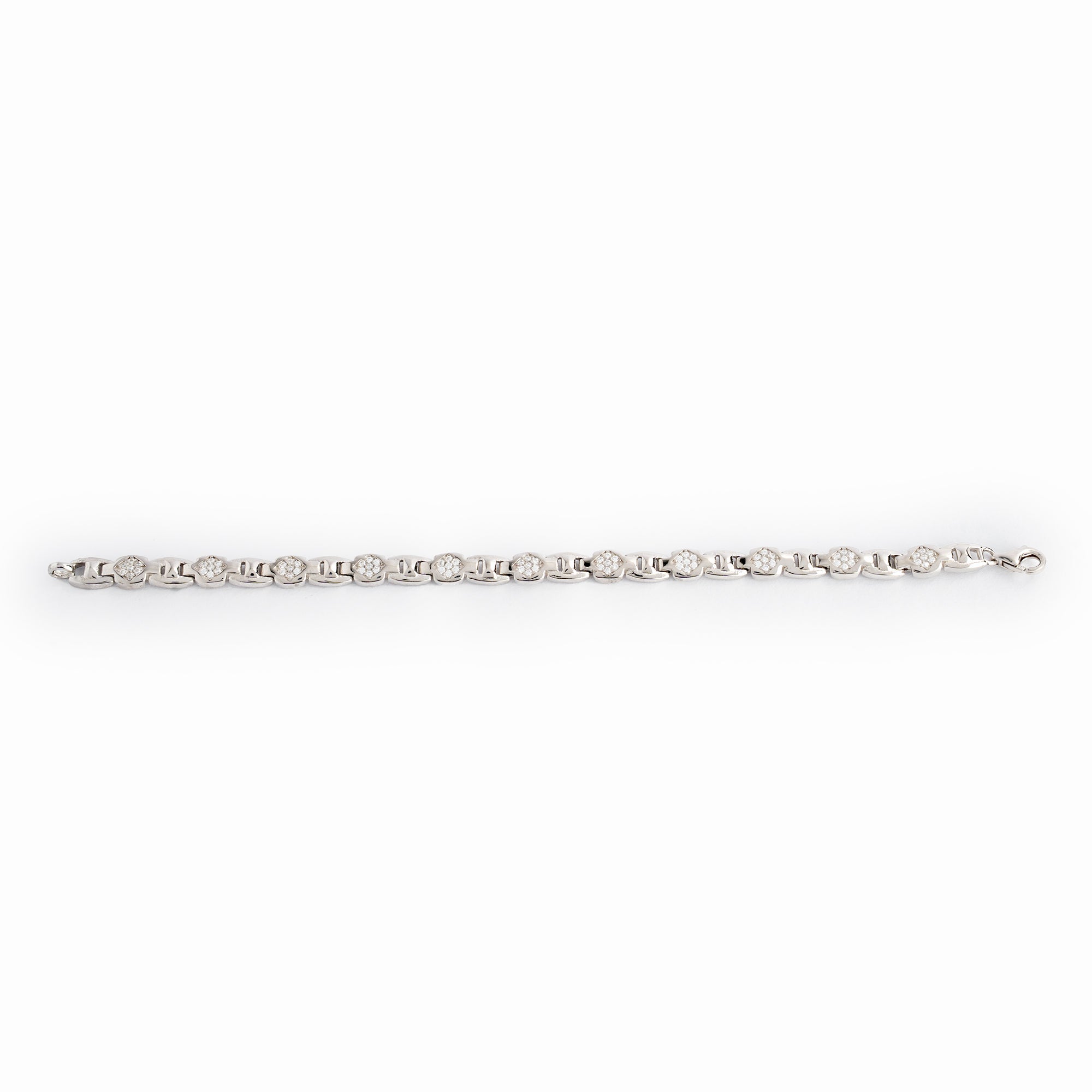 Round sterling silver link bracelet Ishna