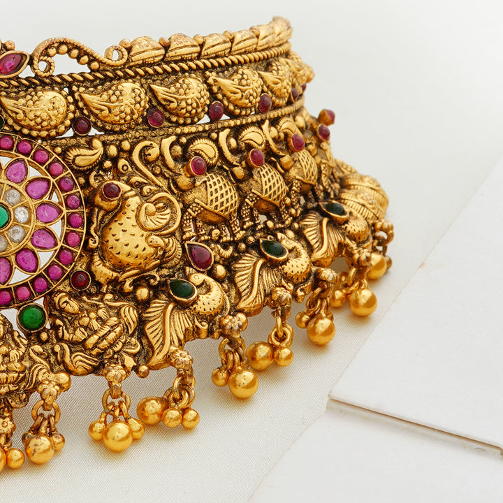 Ruby Emerald Kemp Stone Necklace Design