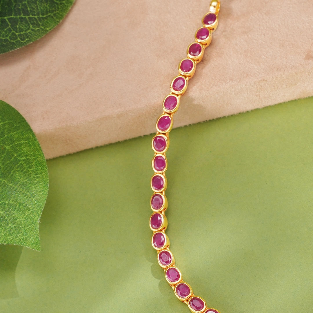 Ruby Flower Necklace Ishna
