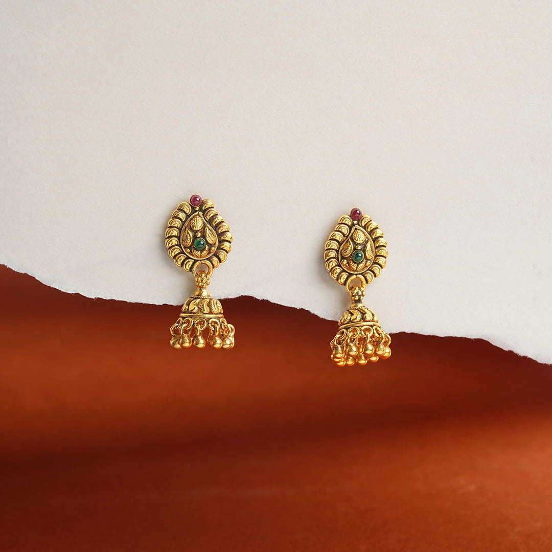 Ruby Jhumka Earrings Ishna