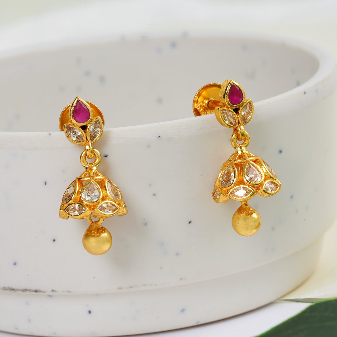 Ruby Stone Jimikki Earrings