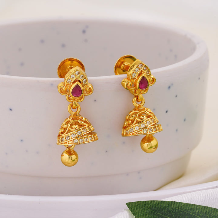 Ruby Stone Jimikki Earrings for Women