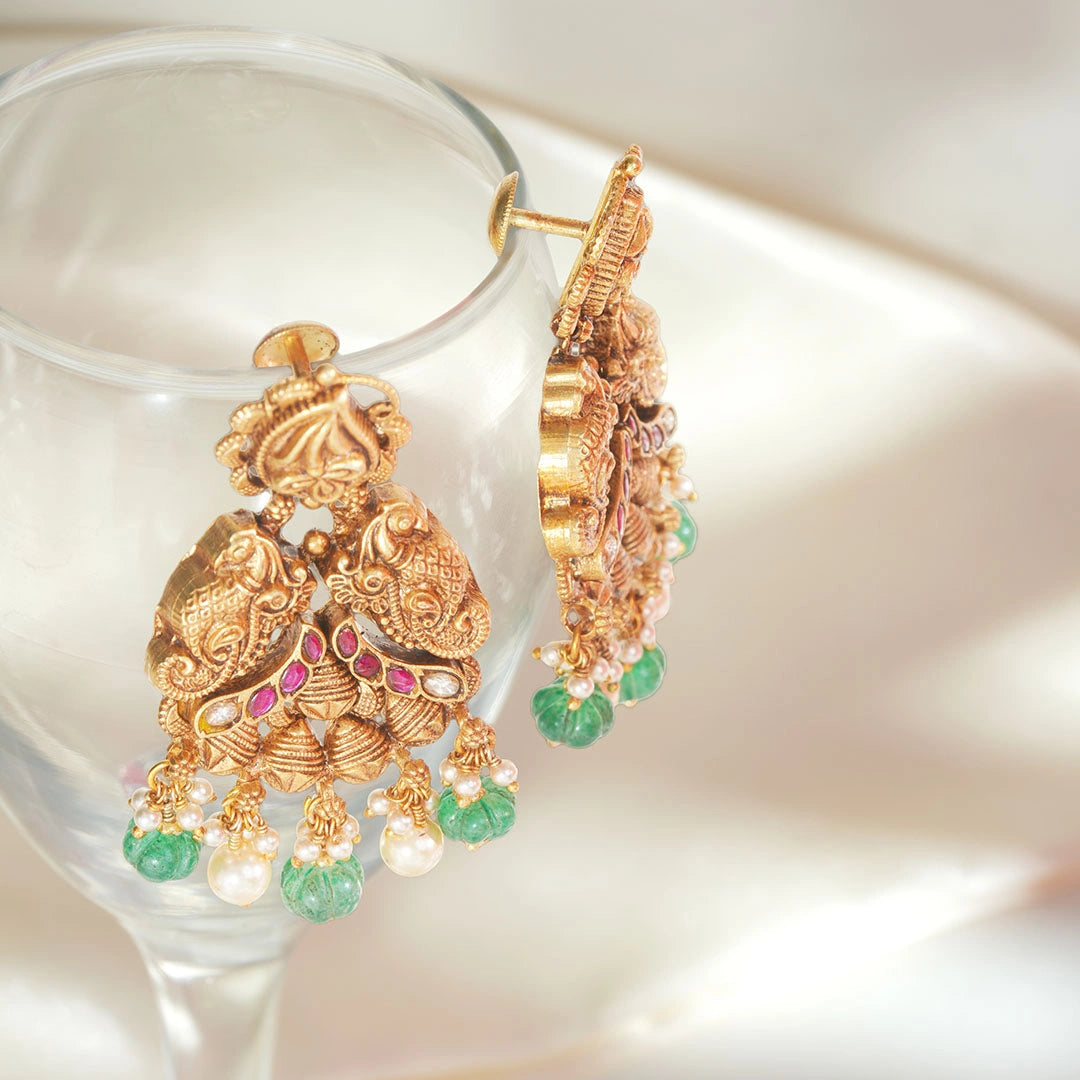 Ruby Temple Designed Earrings Ishna