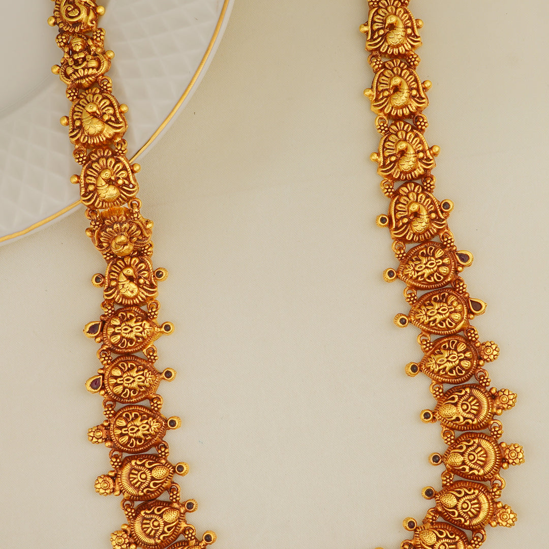 Ruby and emerald bridal temple jewellery