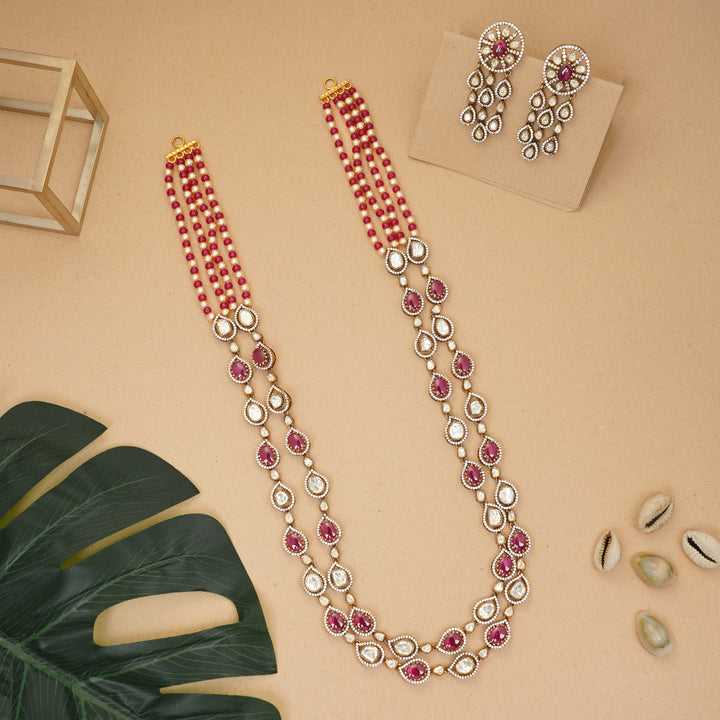 Ruby and moissanite double layer haram