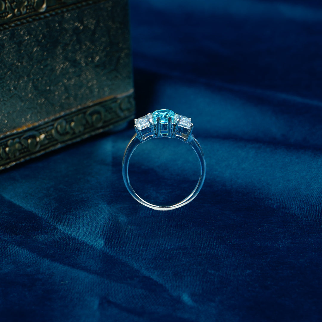 Sky blue stone ring