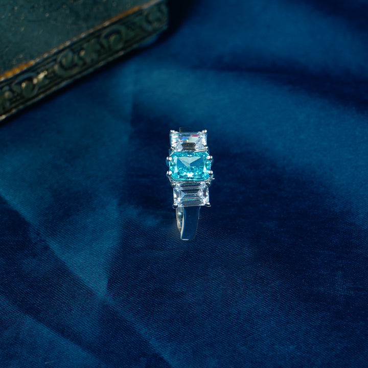 Sky blue stone ring