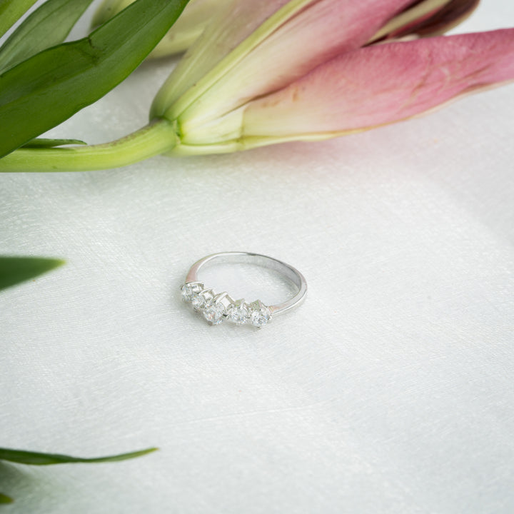 Elegant Five-Stone AD Stone Ring for Women