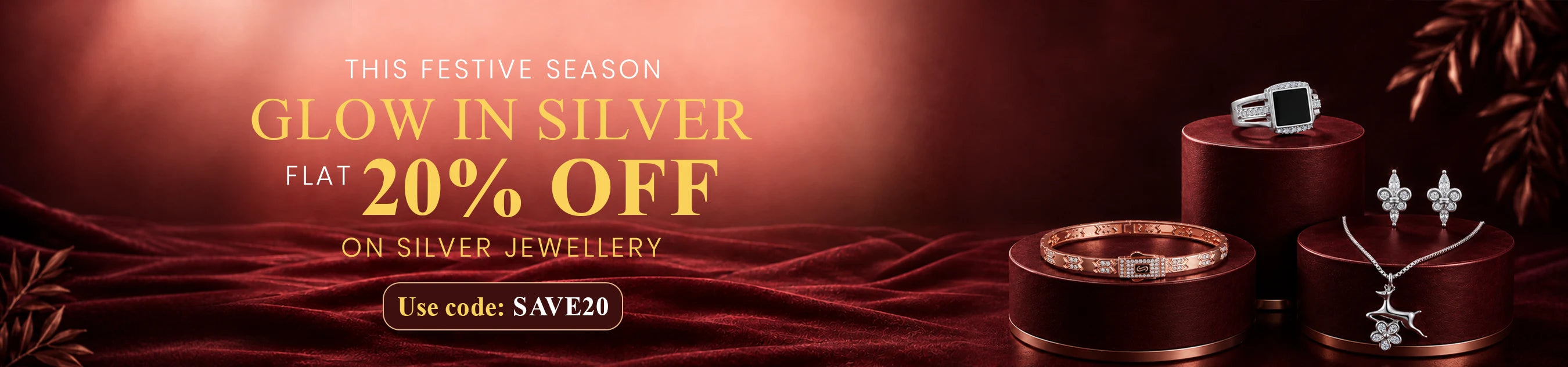 Rose Gold Silver Jewellery Collection Banner Desktop