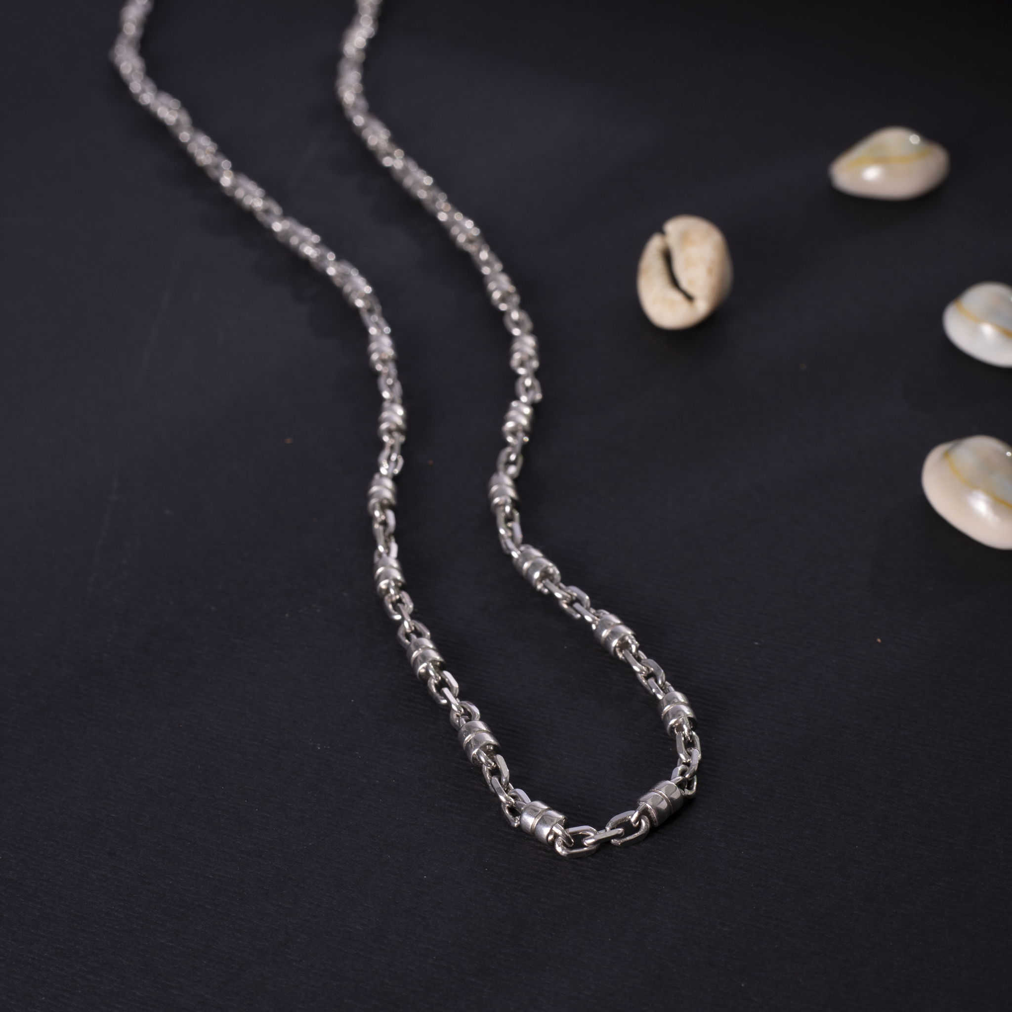 Barrel Link Sterling Silver Chain