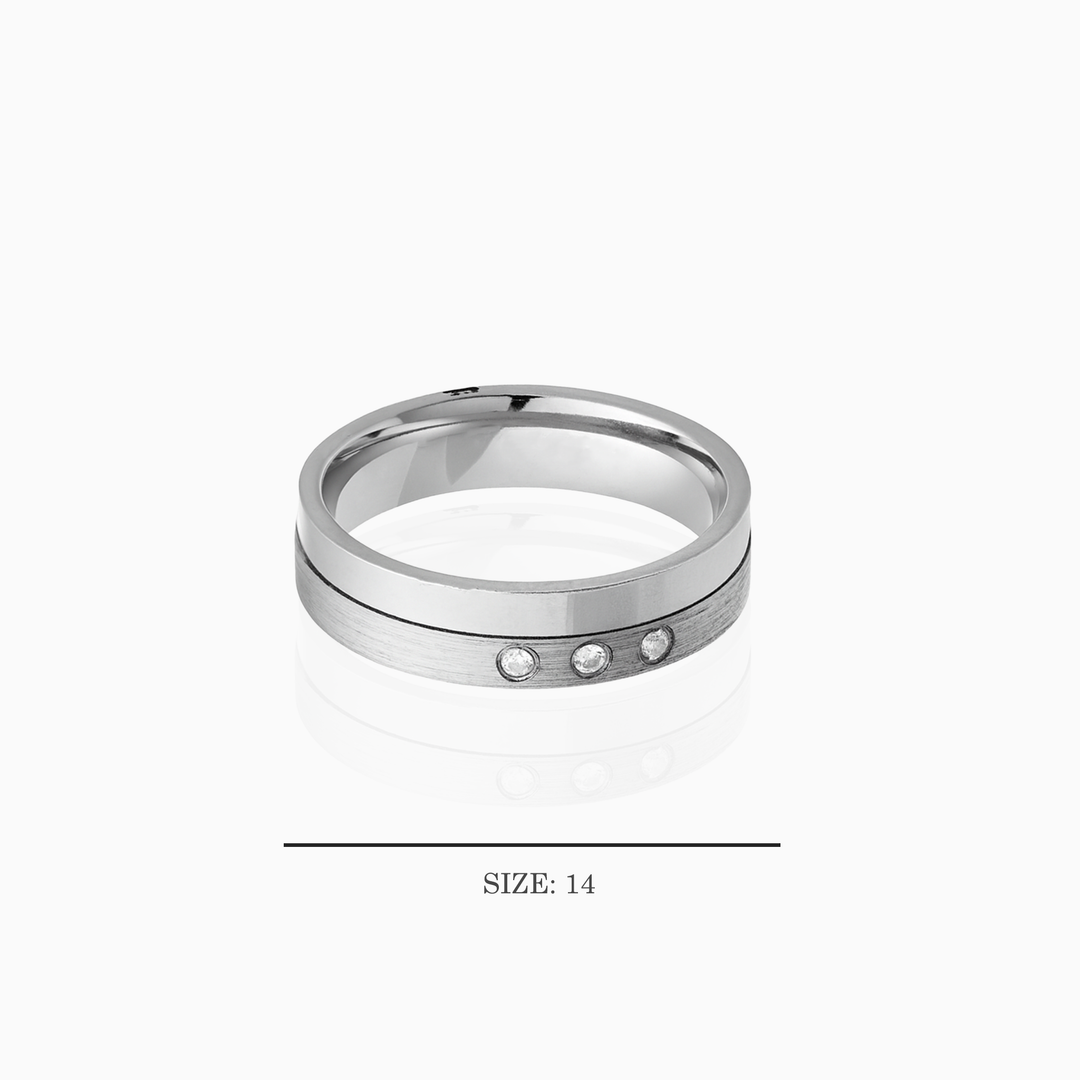 Sterling Silver Stone Band Ring