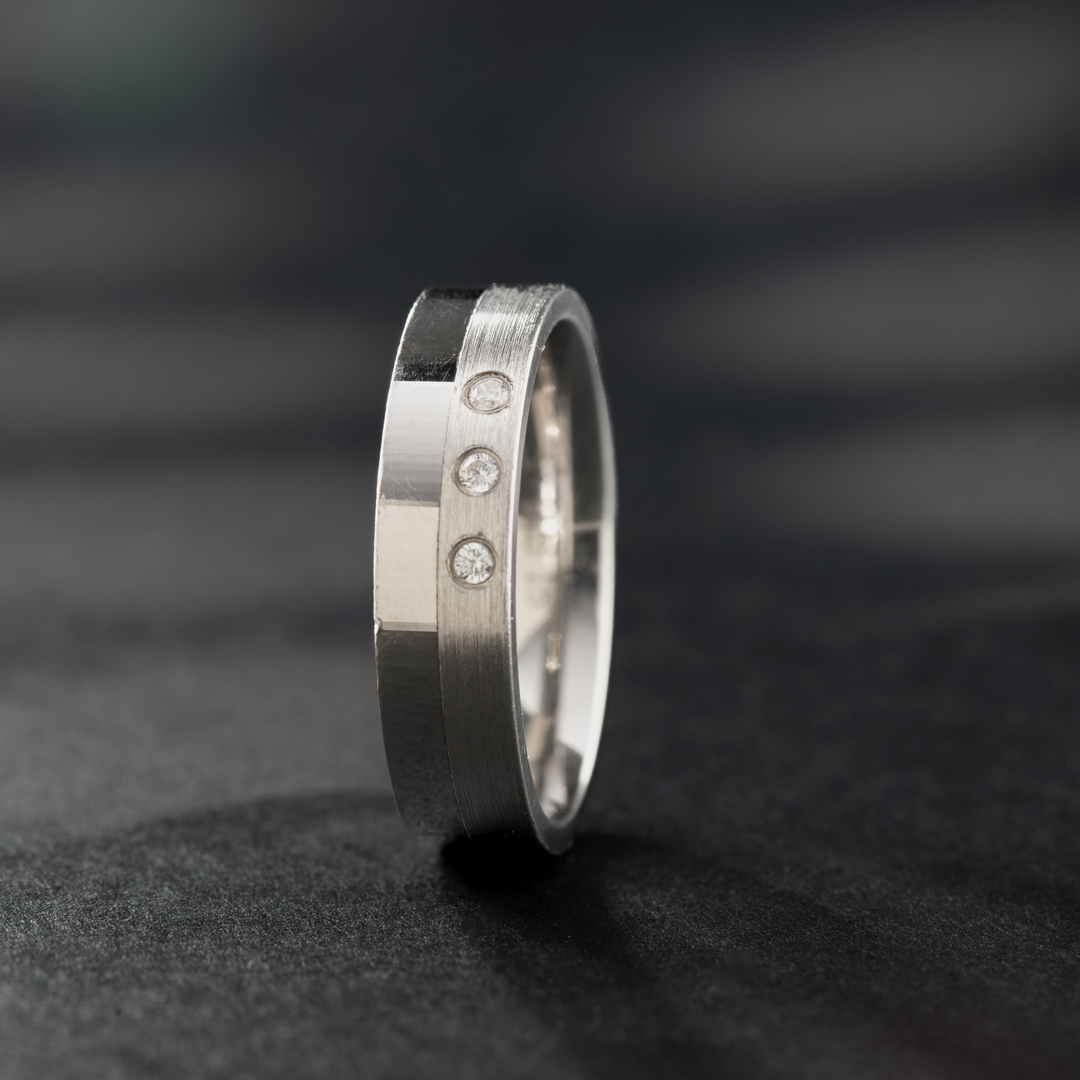 Sterling Silver Stone Band Ring