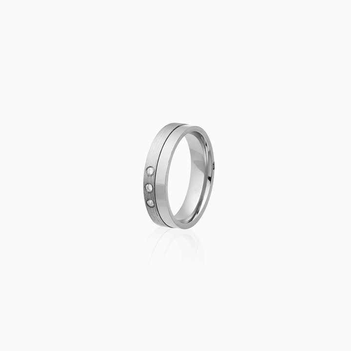 Sterling Silver Stone Band Ring