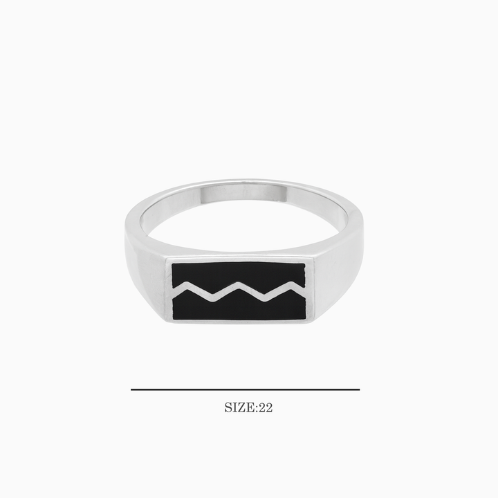 Urban Edge Sterling Silver & Black Inlay Ring
