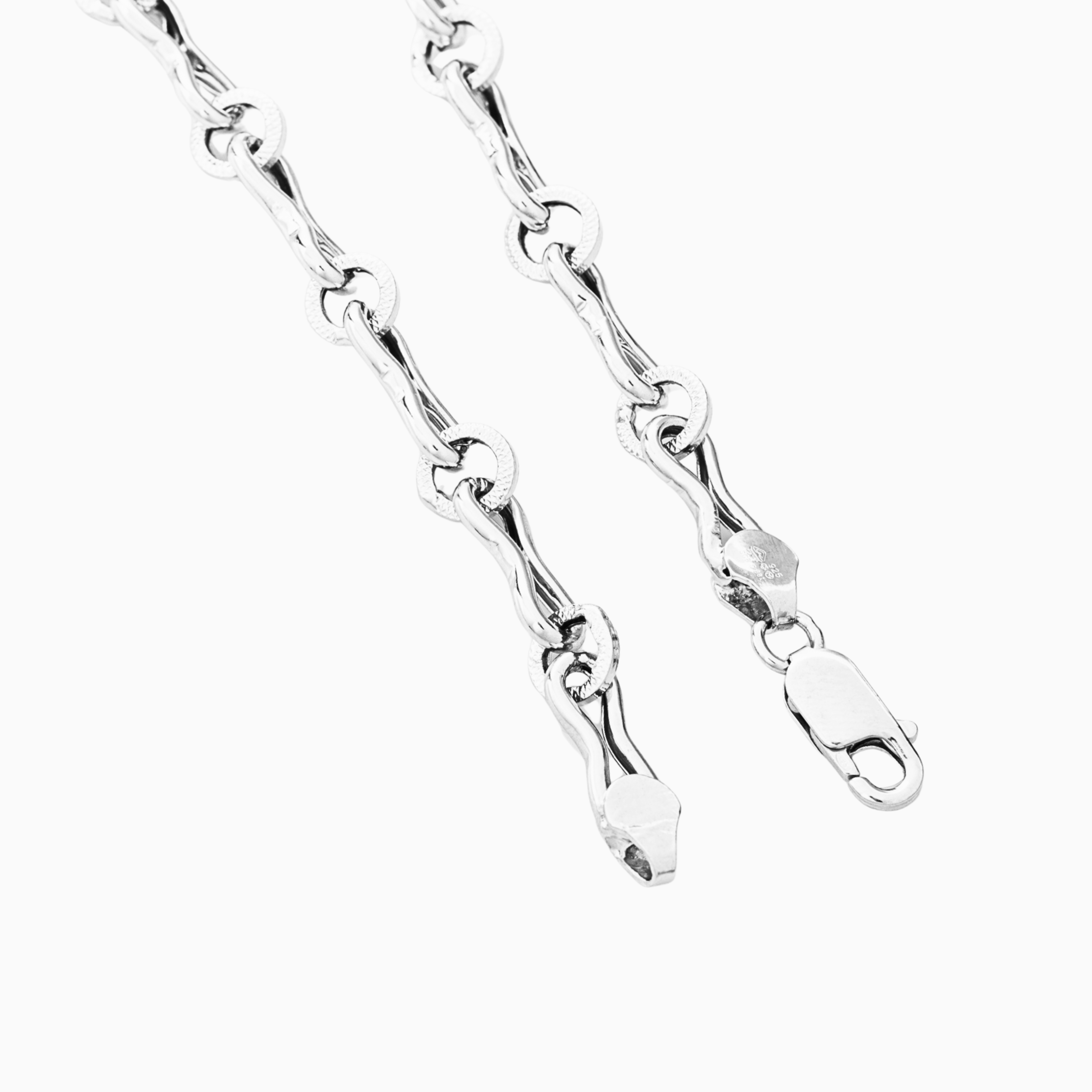 Twisted Circle Link Sterling Silver Chain