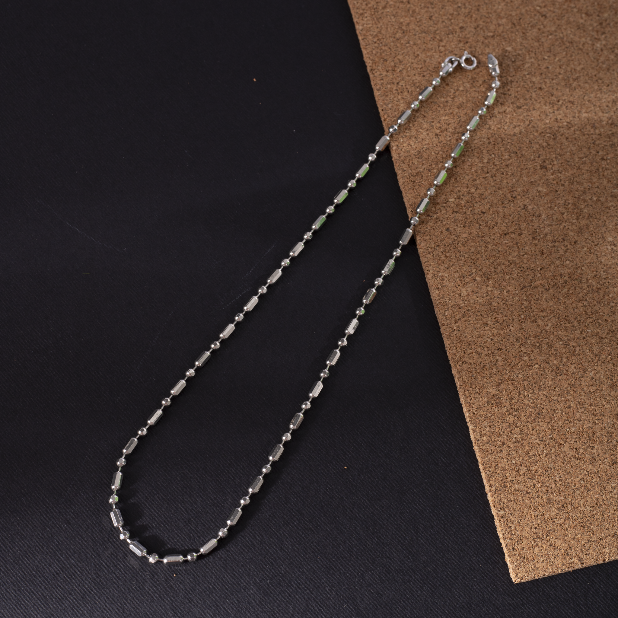 Bar Bead Sterling Silver Chain