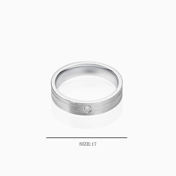 Single Stone Band Silver Ring