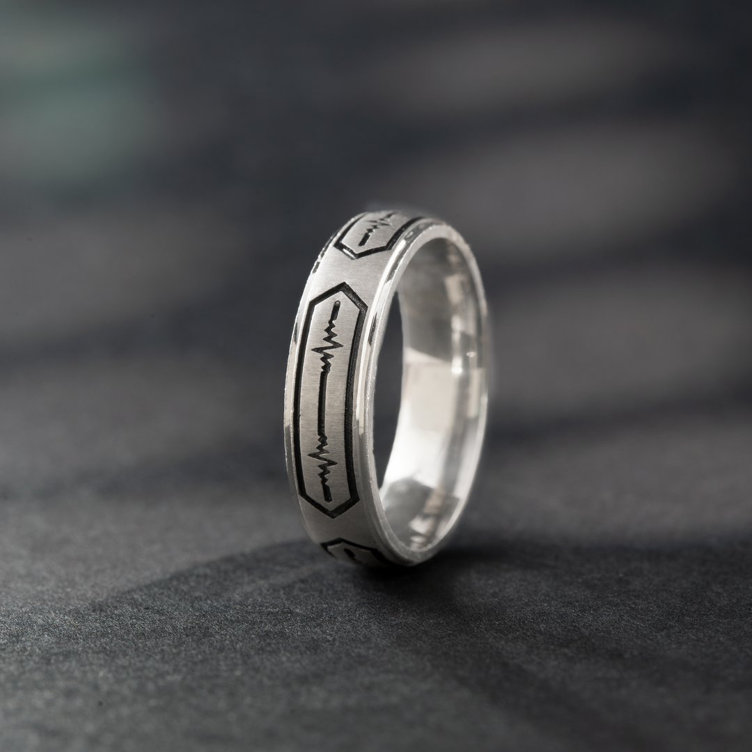 Sterling Silver Heartbeat Ring