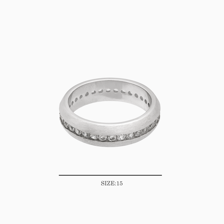Sterling Silver Band Ring with Cubic Zirconia