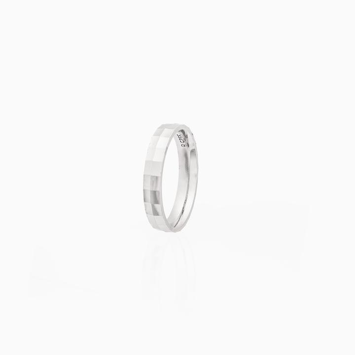 Square Facet Sterling Silver Band Ring