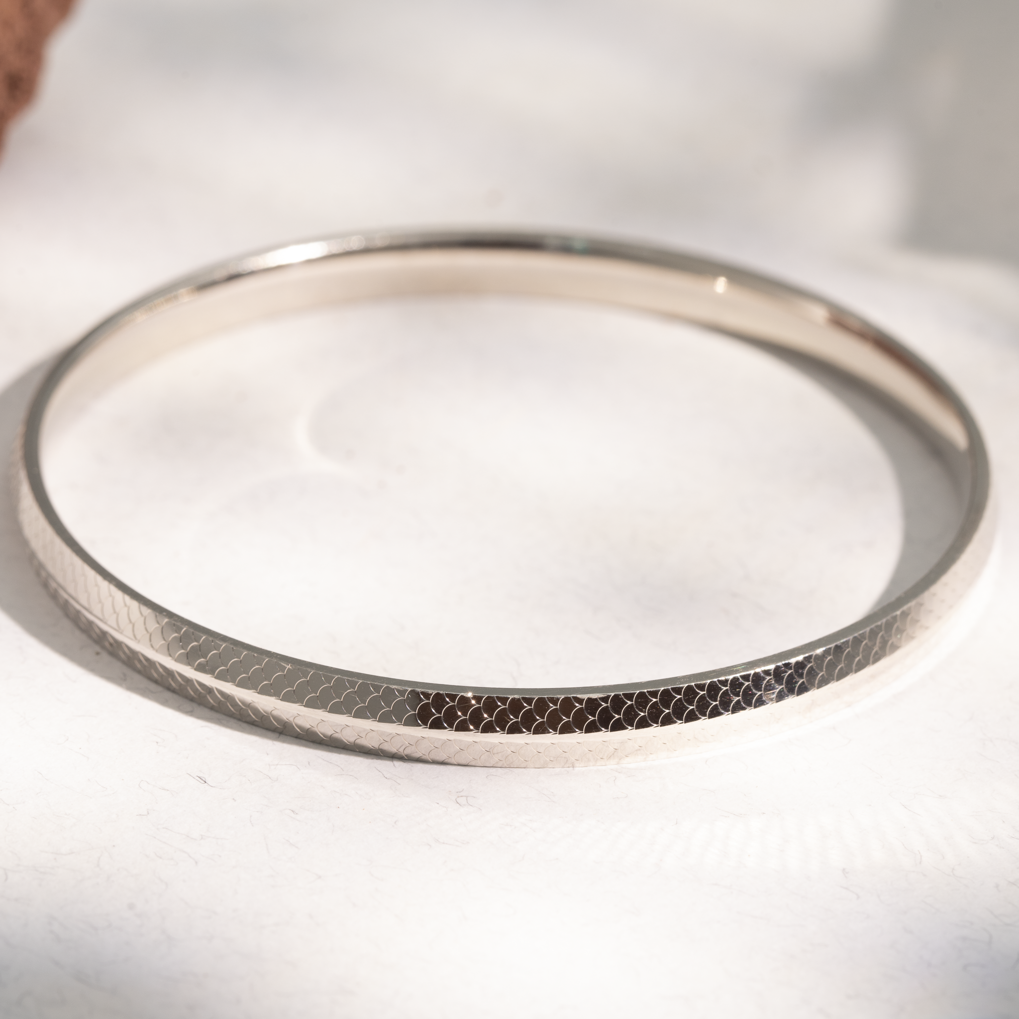 Hammered Texture Sterling Silver Gada