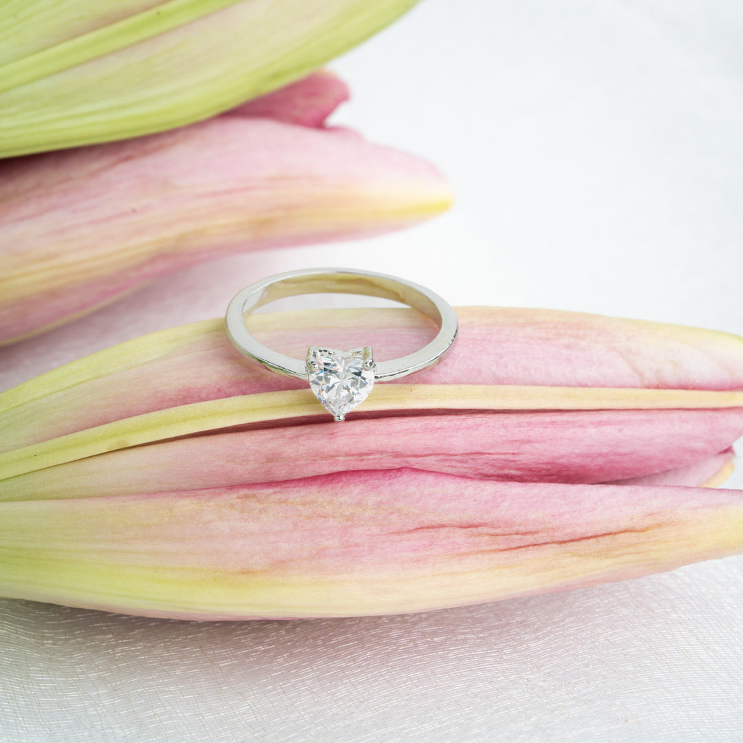 Heart-Shaped Solitaire Ring