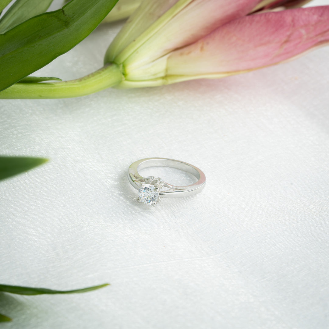 Solitaire Ring with Brilliant CZ Stone
