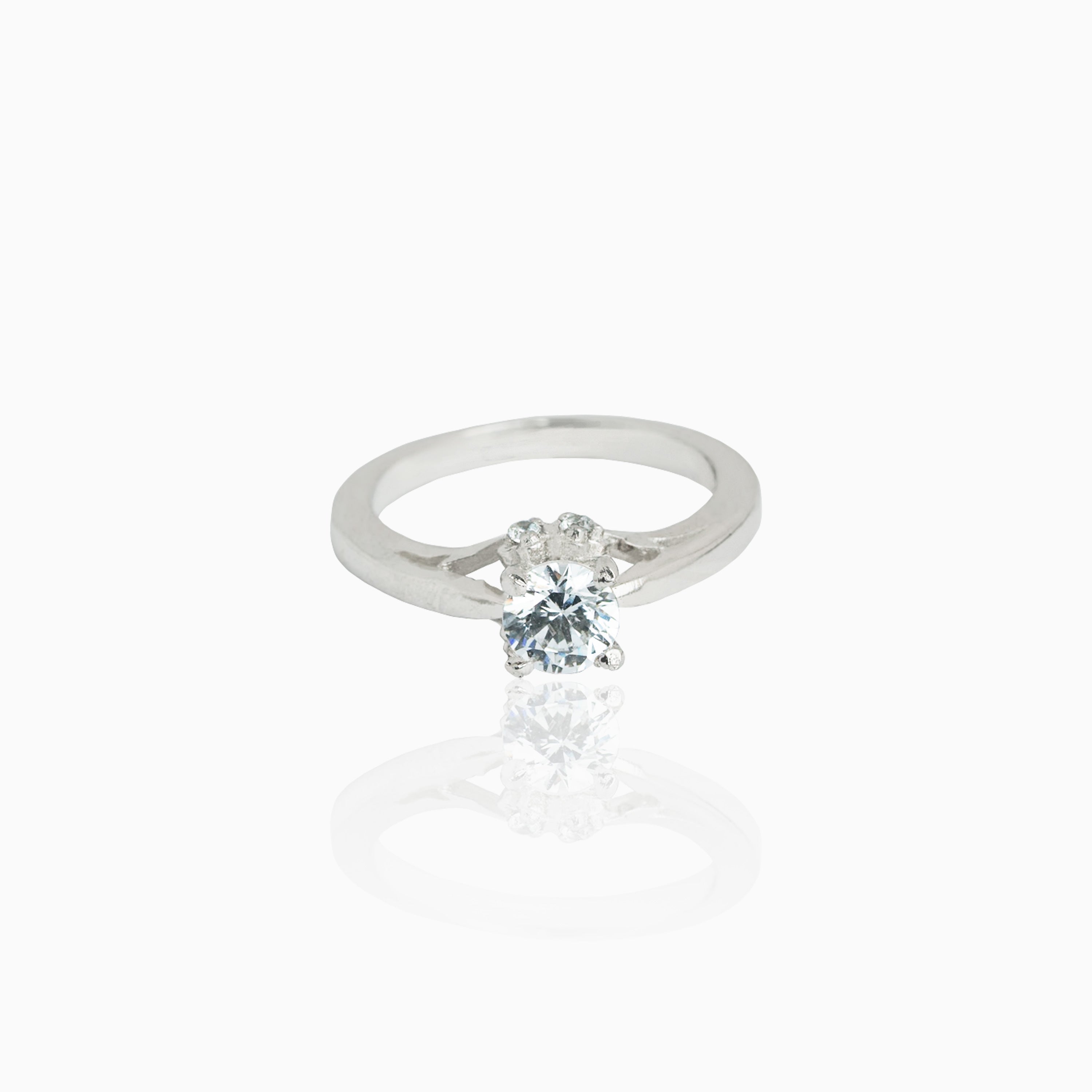 Solitaire Ring with CZ Stone