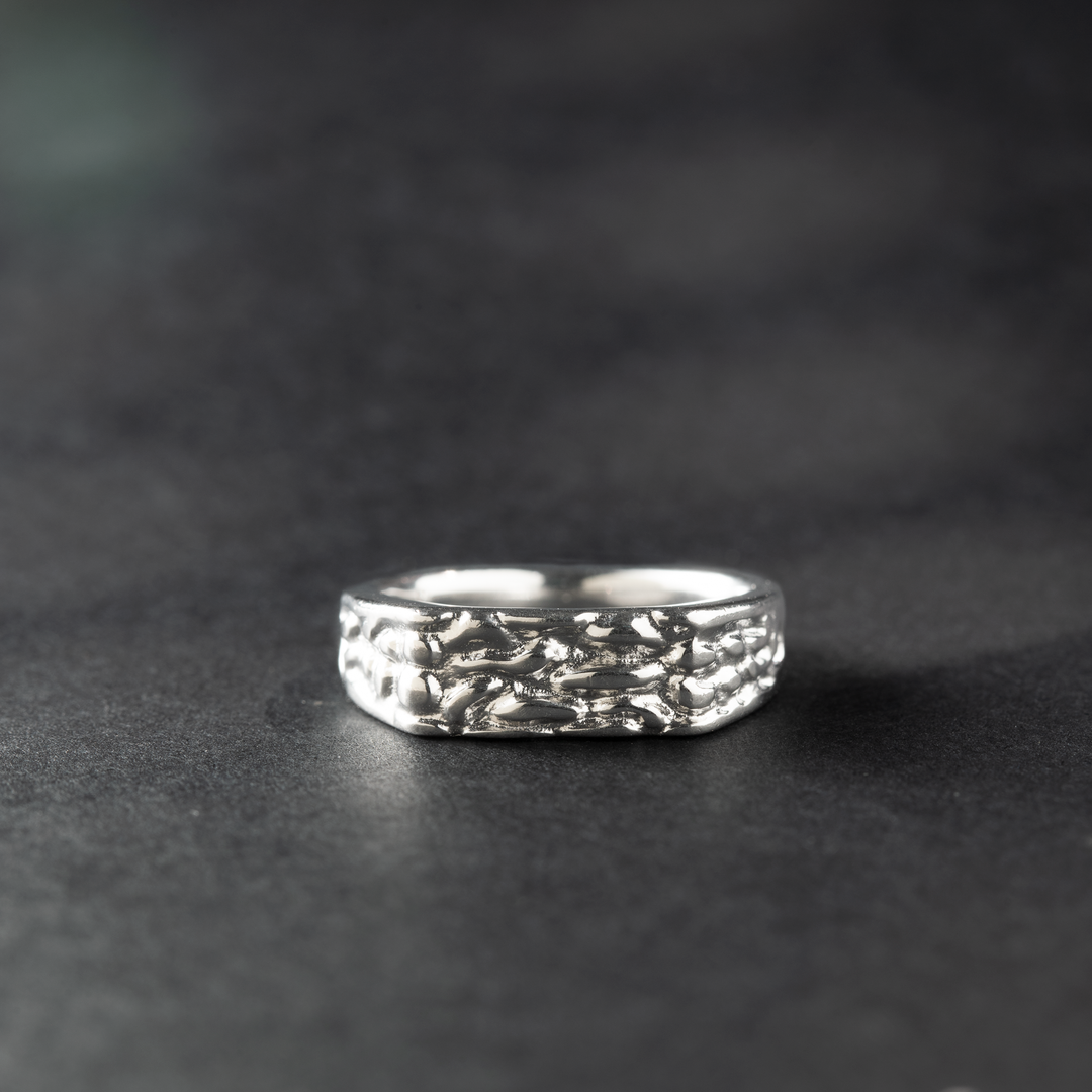 Textured Sterling Silver Band Ring