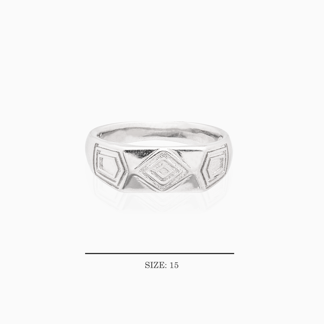 Diamond Shapes Sterling Silver Ring