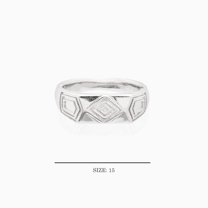 Diamond Shapes Sterling Silver Ring