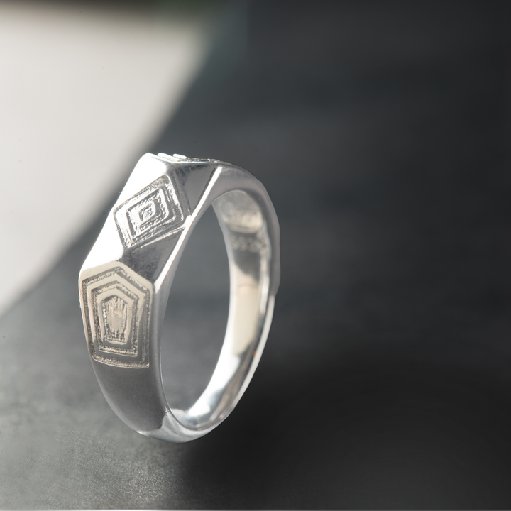 Diamond Shapes Sterling Silver Ring