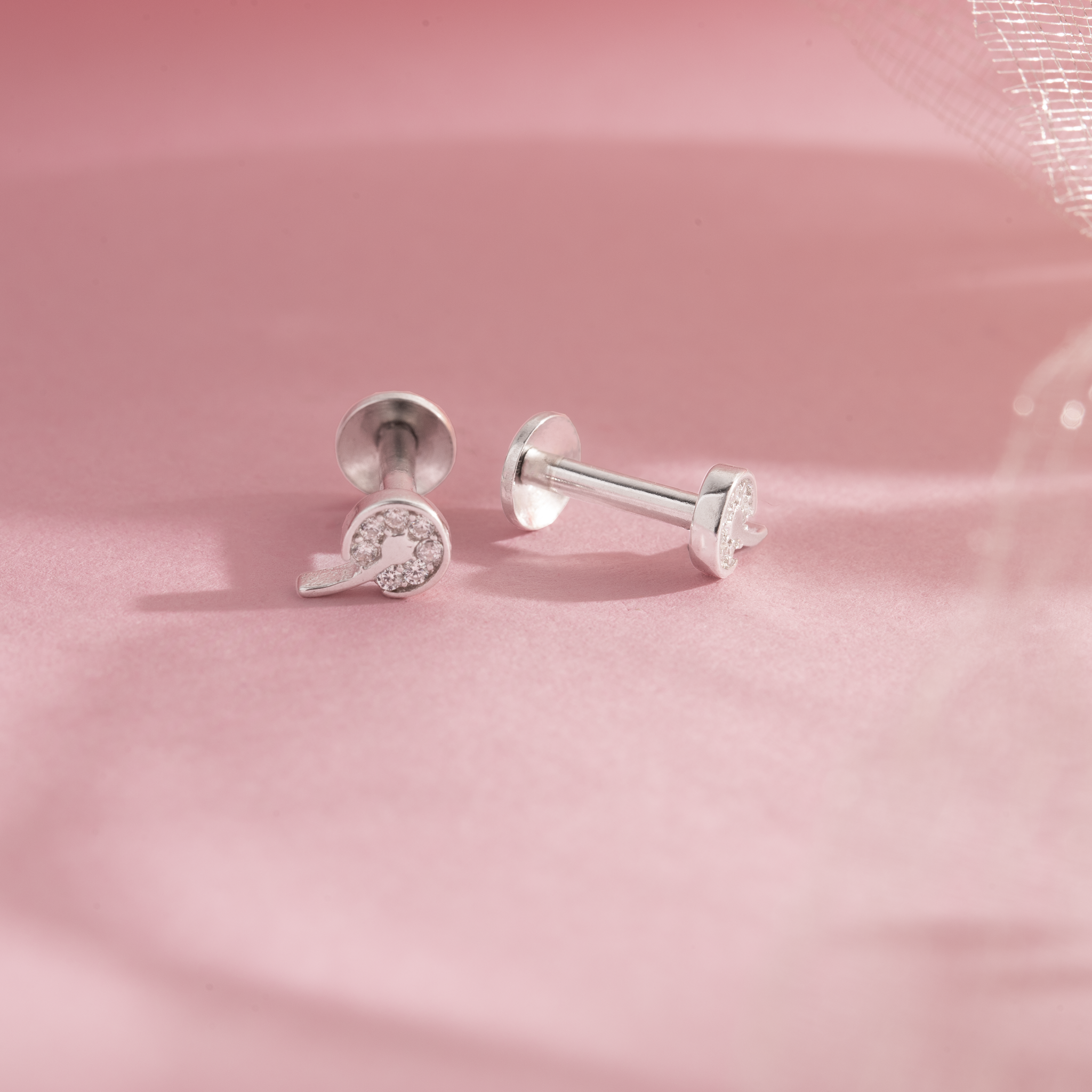 92.5 Sterling Silver Minimal Round Stud Earrings