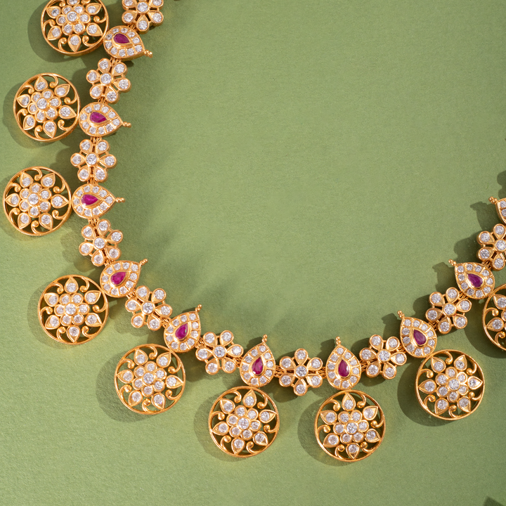 Gold-Plated CZ Stone Malai
