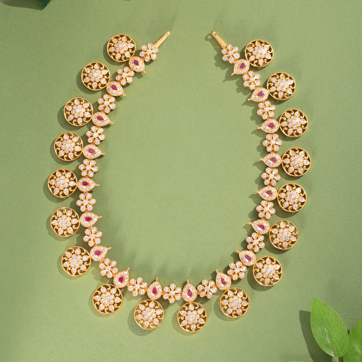 Gold-Plated CZ Stone Malai