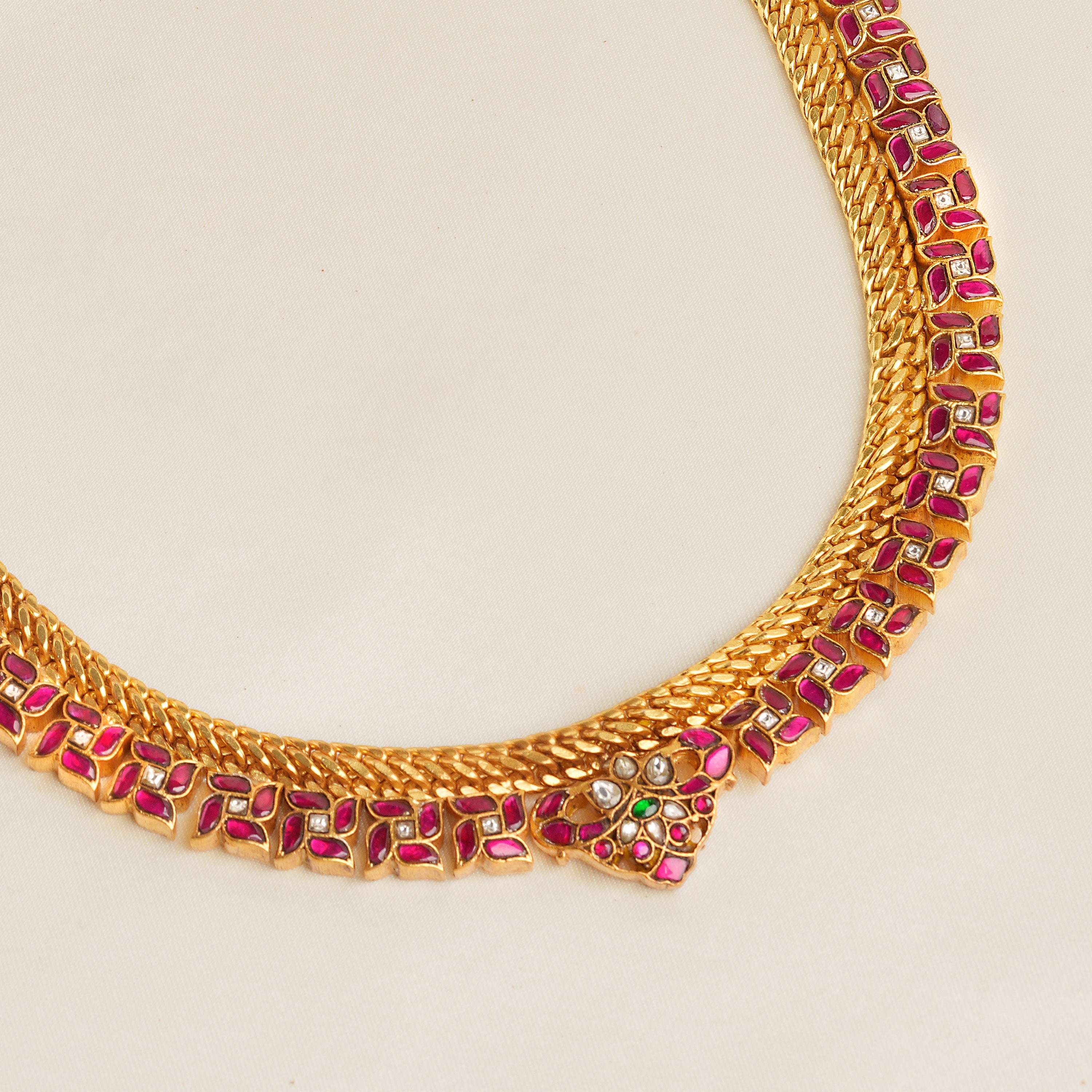 Gold-Plated Ruby Kundan Necklace