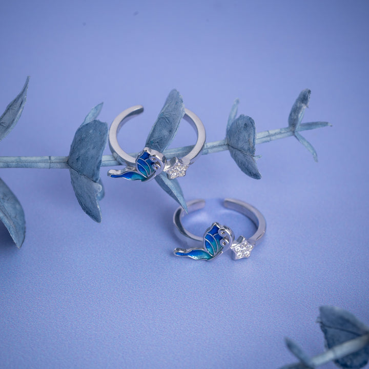 Fancy Enamel Butterfly Toe Ring