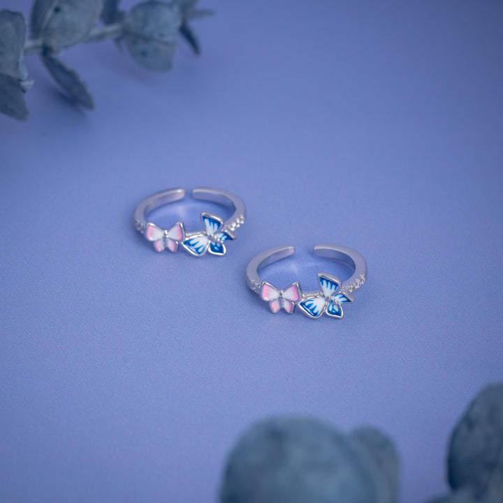 Fancy Dual Butterfly Toe Ring