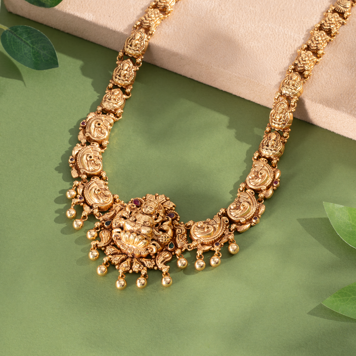 Gold-Plated Antique Lakshmi Temple Malai