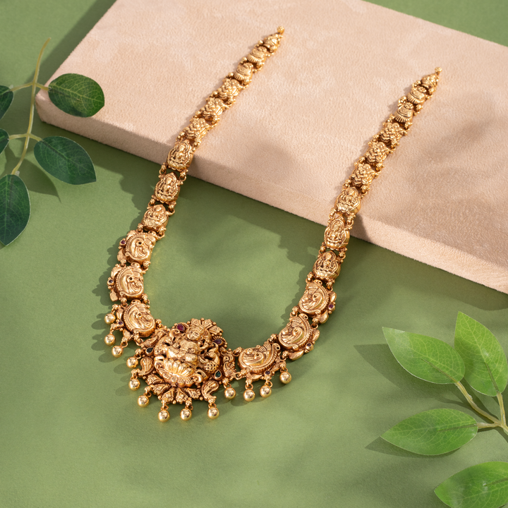 Gold-Plated Antique Lakshmi Temple Malai