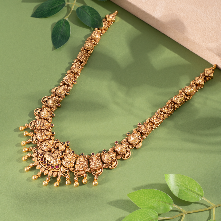 Gold-Plated Antique Lakshmi Temple Malai