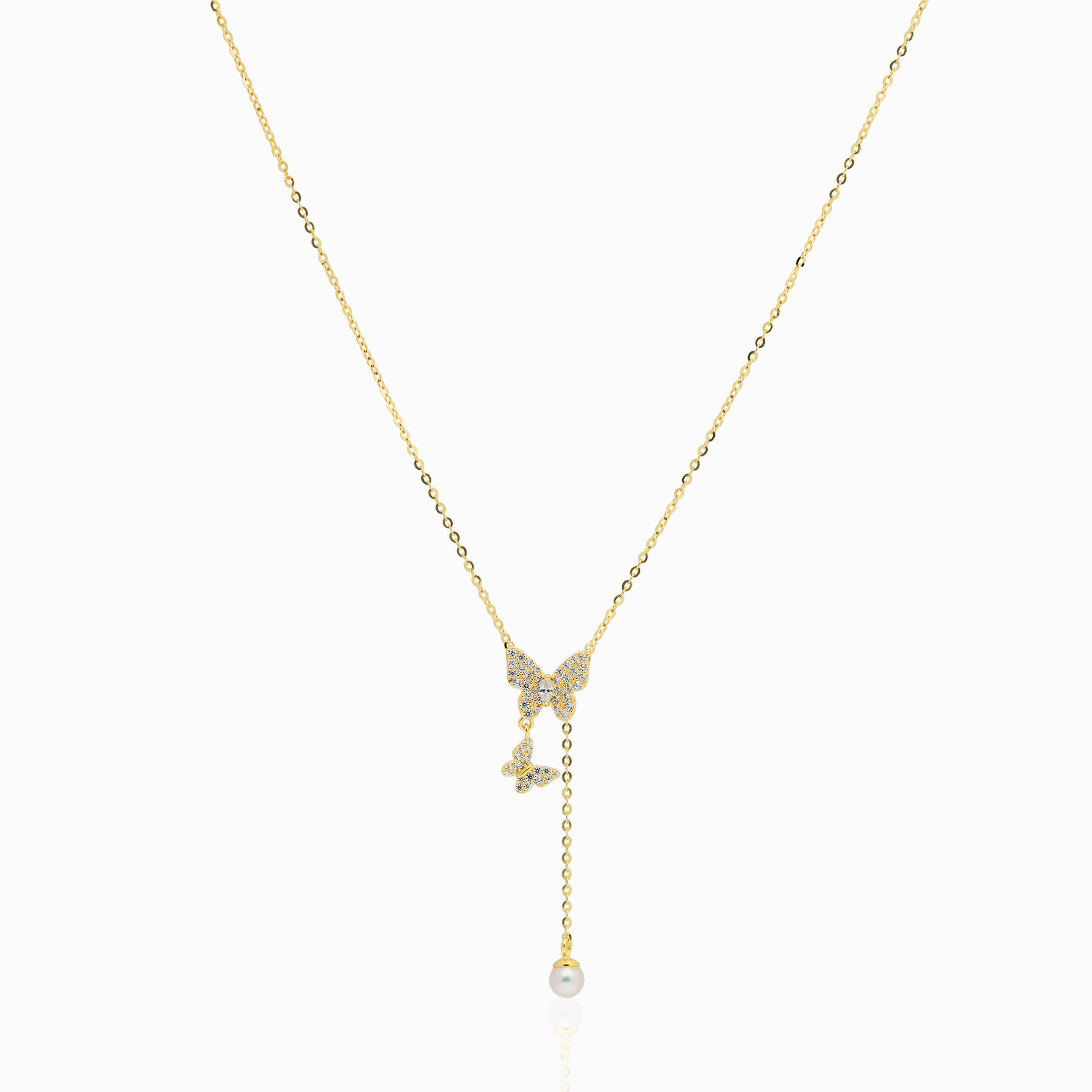 Gold-Plated Butterfly Drop Chain
