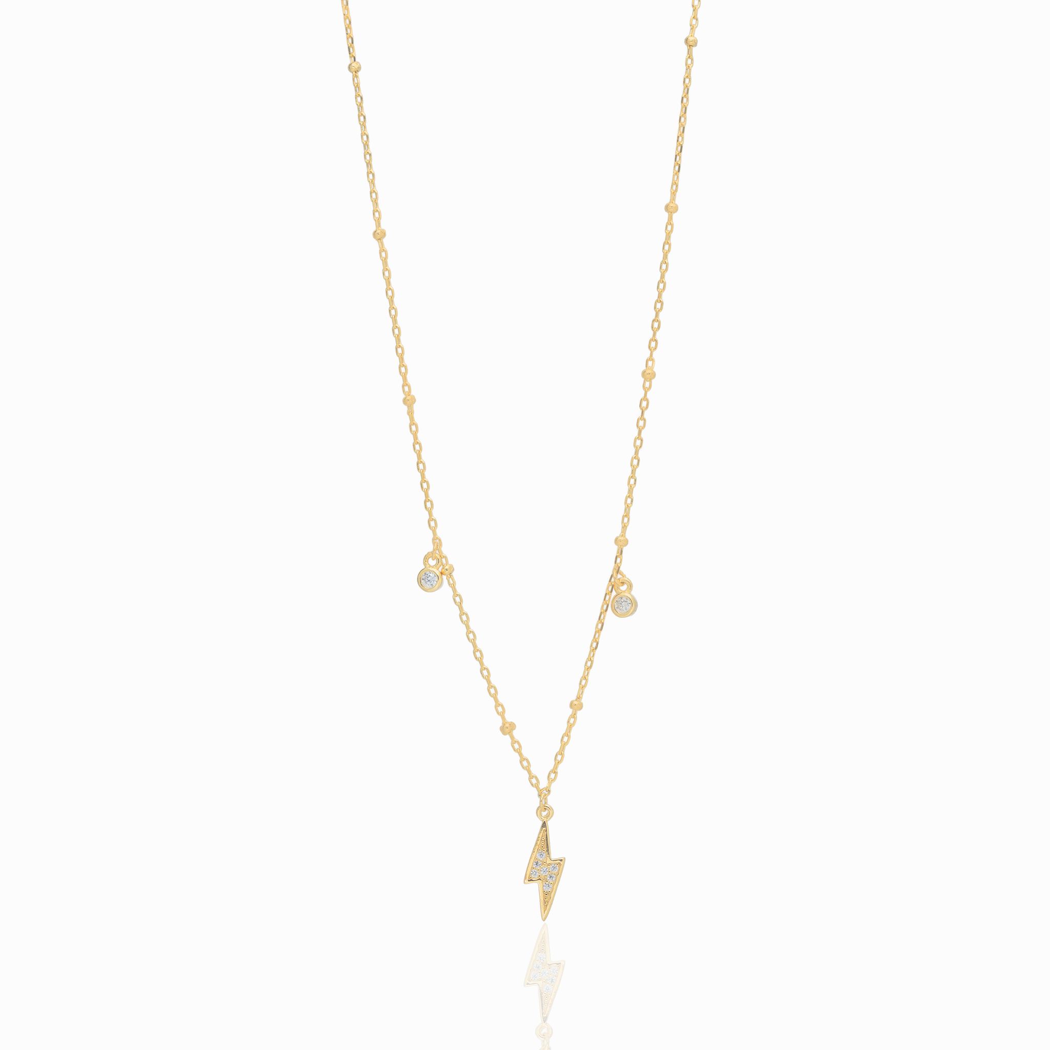 Gold-Plated Lightning Bolt Pendant Chain