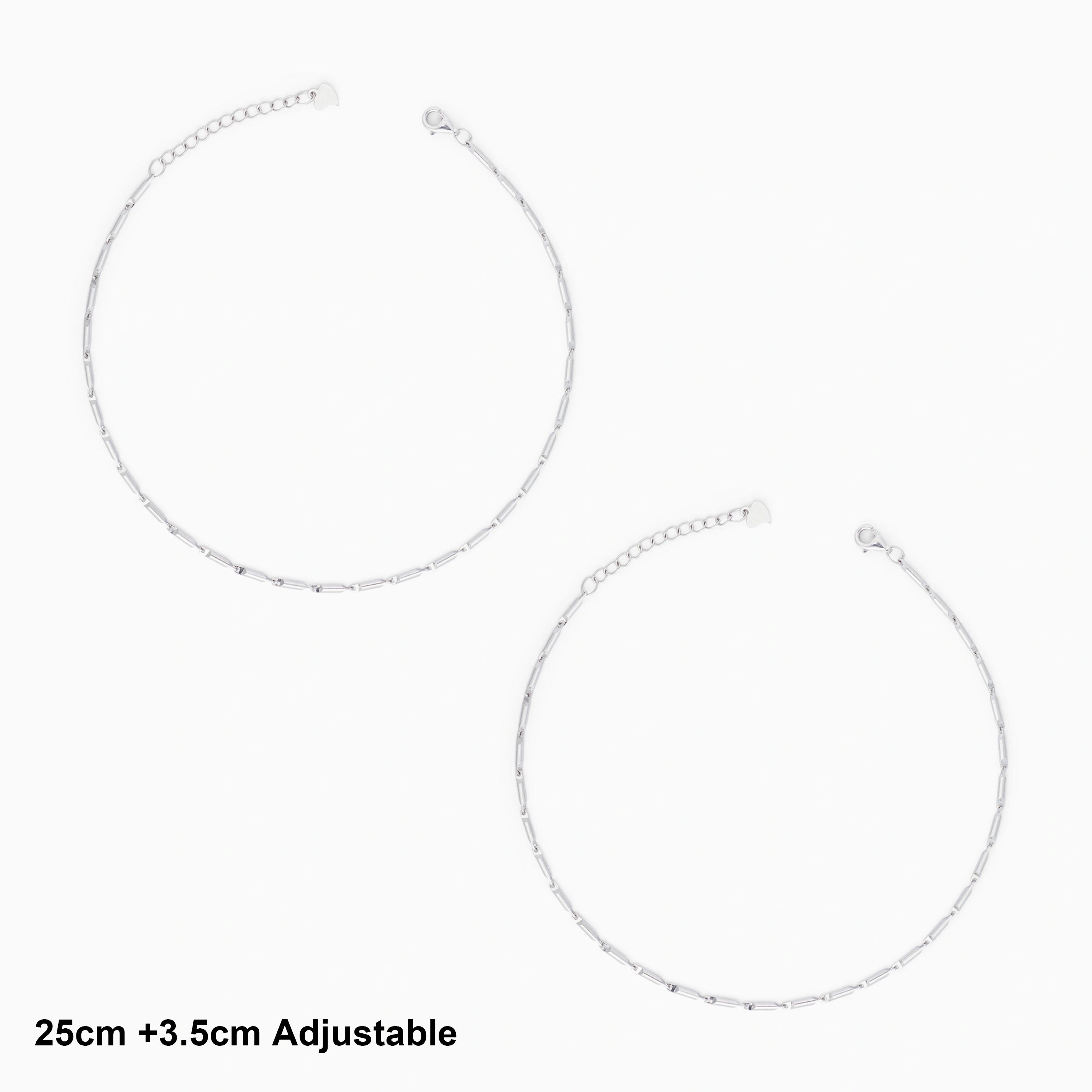 Classic Silver Bar Anklet