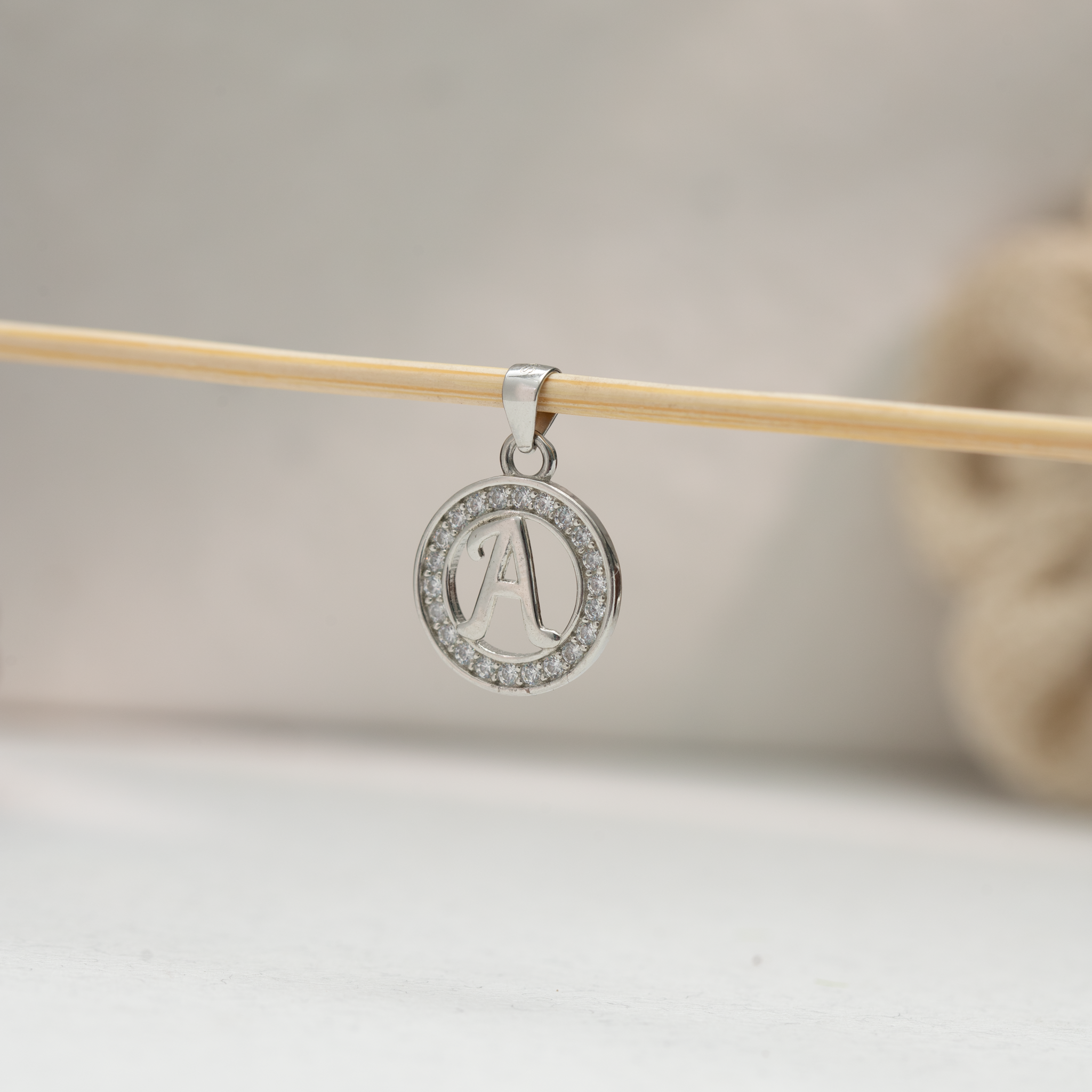 Silver Initial “A” Pendant