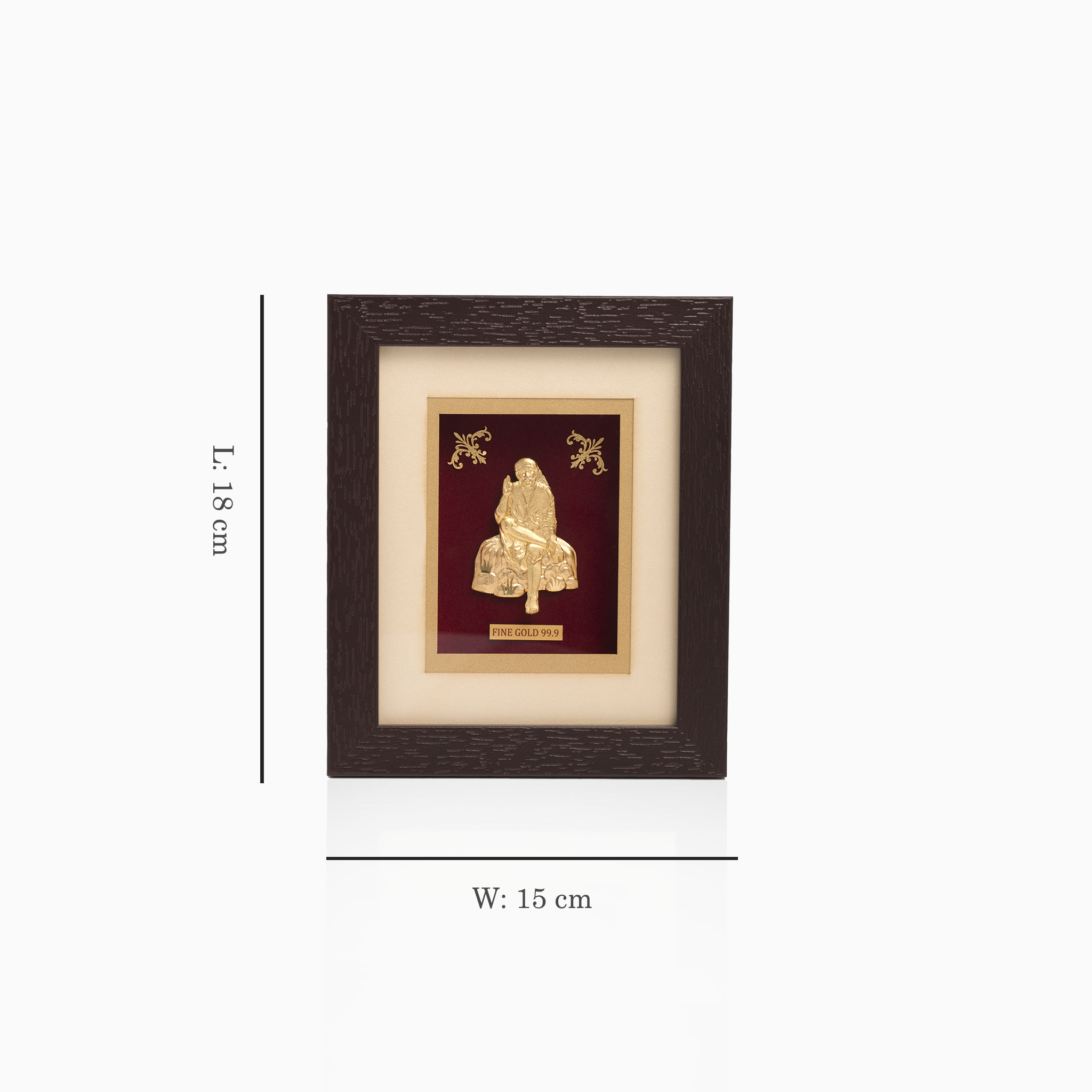Sai Baba devotional gold gift frame